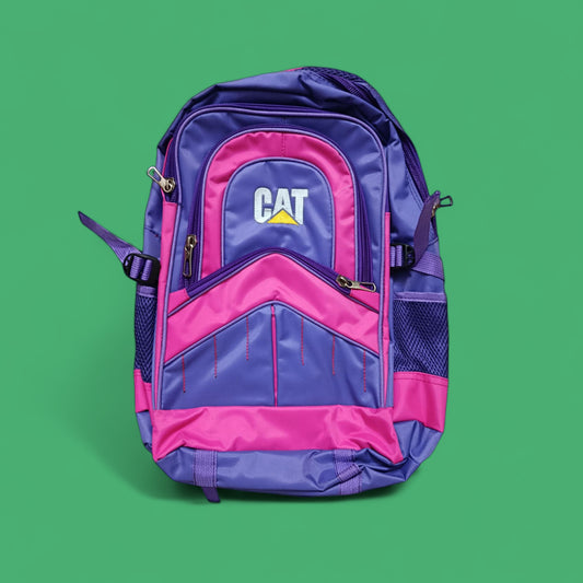 CAT Bold Two-Tone School Backpack - Durable Purple & Pink College Book Bag for Students, Travel, and Daily Use