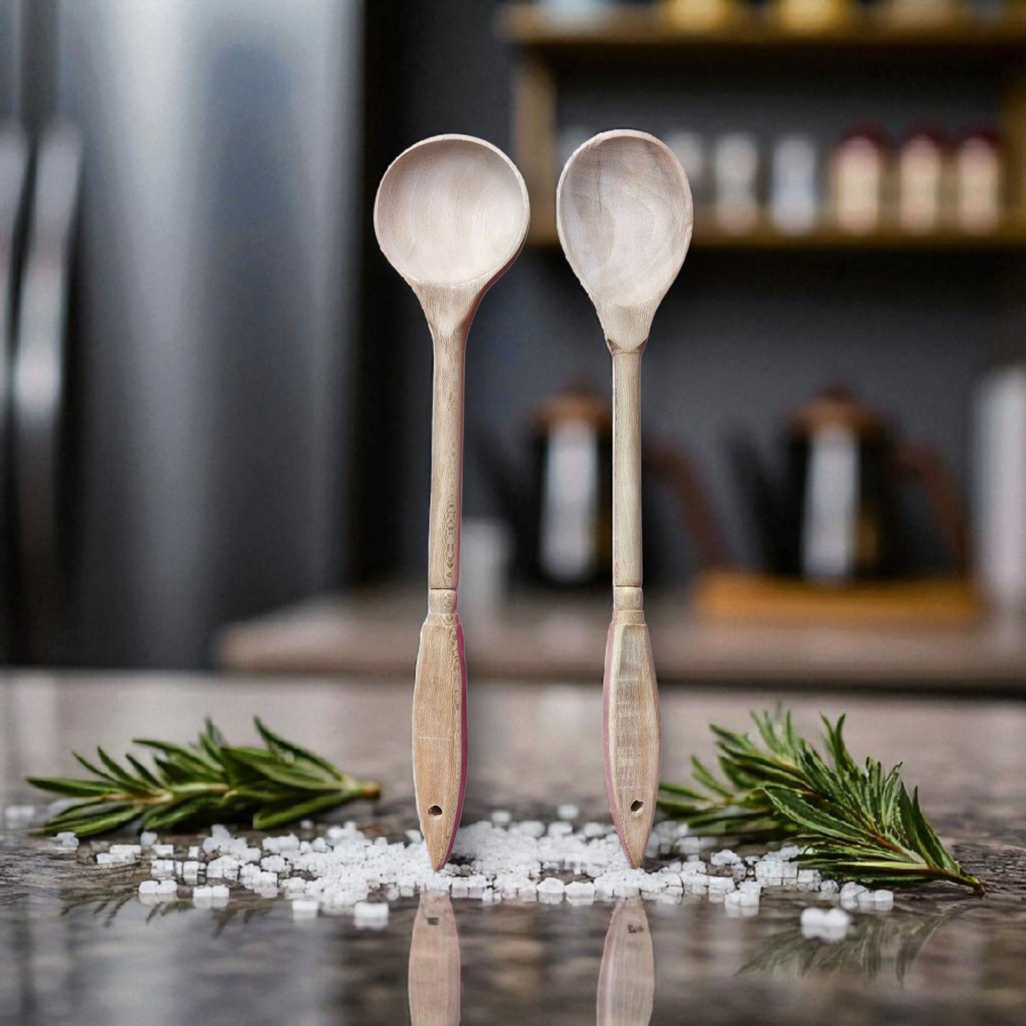 4-Piece Wooden Spatula & Spoon Kitchen Utensil Set – Natural & Bamboo Cooking Tools for Non-Scratch Use