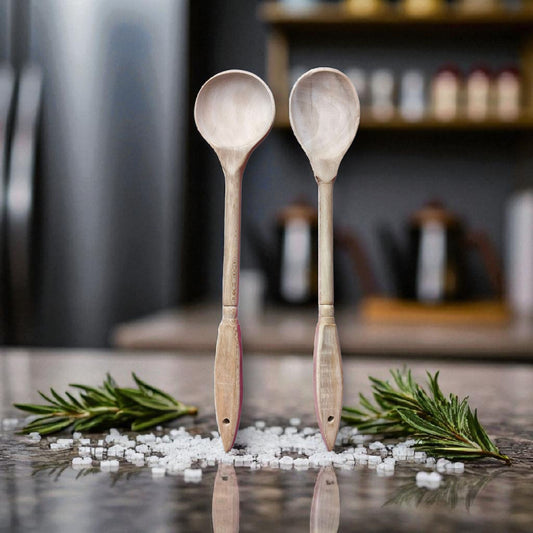 4-Piece Wooden Spatula & Spoon Kitchen Utensil Set – Natural & Bamboo Cooking Tools for Non-Scratch Use