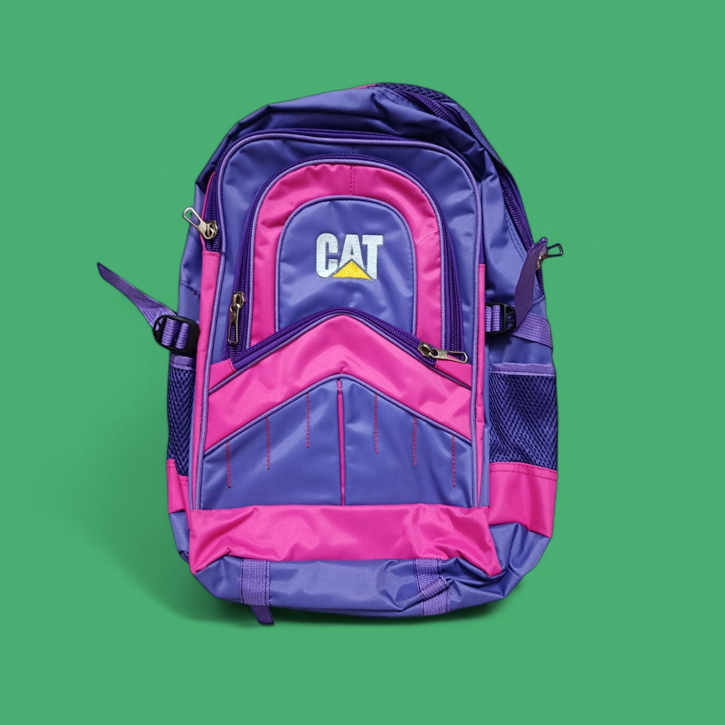 CAT Bold Two-Tone School Backpack - Durable Purple & Pink College Book Bag for Students, Travel, and Daily Use